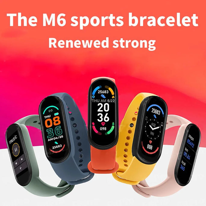 M6 Smart Watch Men Women Fitness Smart Bracelet Sports Band Heart Rate Blood Pressure Monitor