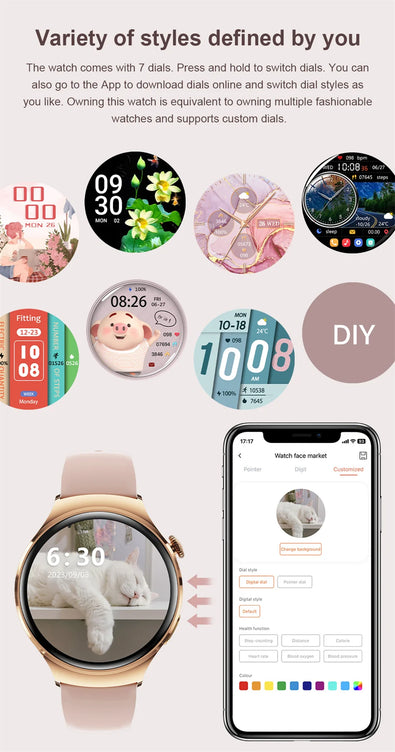 New Huawei Mini 4 NFC Smart Watch Women Men GPS Tracker 1.27inch AMOLED