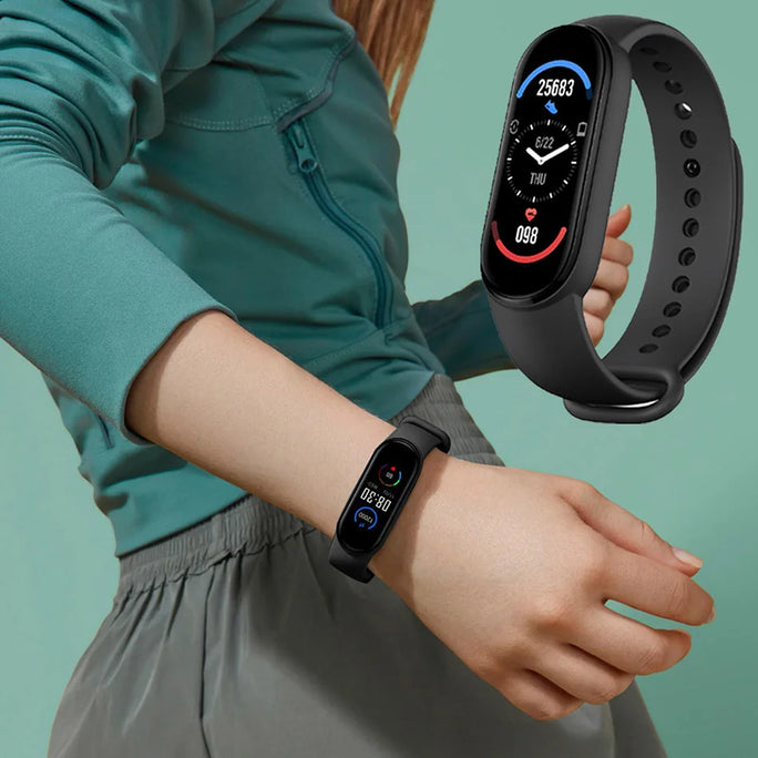 M6 Smart Watch Men Women Fitness Smart Bracelet Sports Band Heart Rate Blood Pressure Monitor