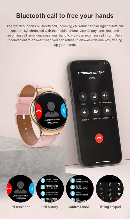 New Huawei Mini 4 NFC Smart Watch Women Men GPS Tracker 1.27inch AMOLED