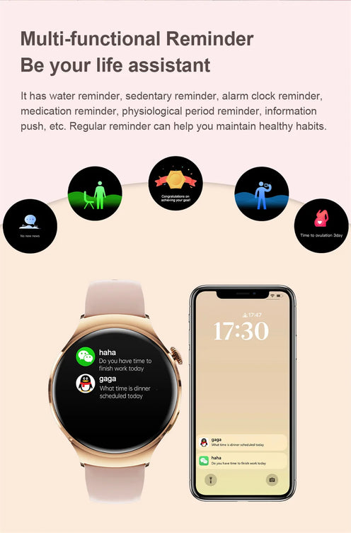 New Huawei Mini 4 NFC Smart Watch Women Men GPS Tracker 1.27inch AMOLED