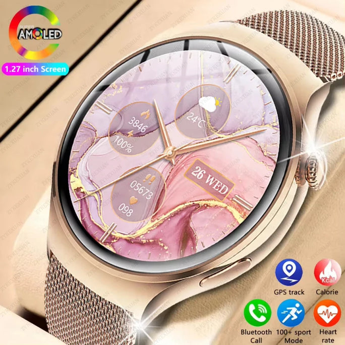 New Huawei Mini 4 NFC Smart Watch Women Men GPS Tracker 1.27inch AMOLED