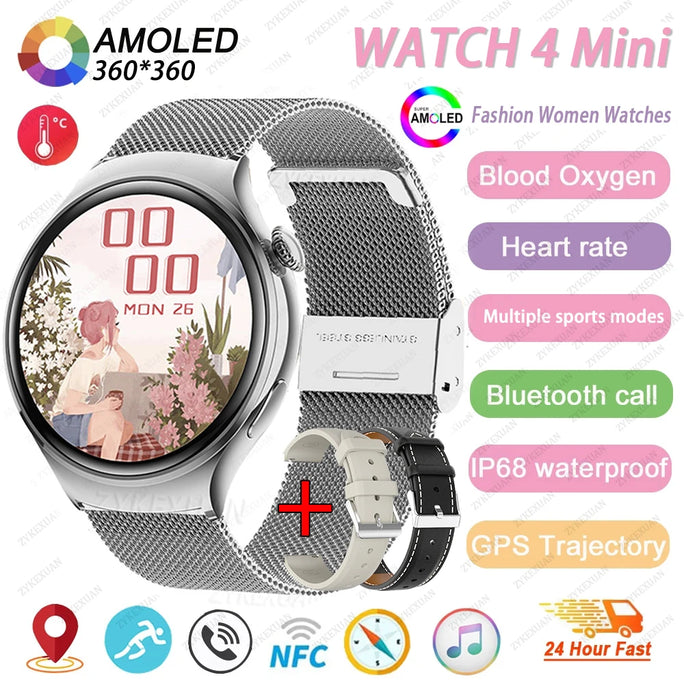 New Huawei Mini 4 NFC Smart Watch Women Men GPS Tracker 1.27inch AMOLED