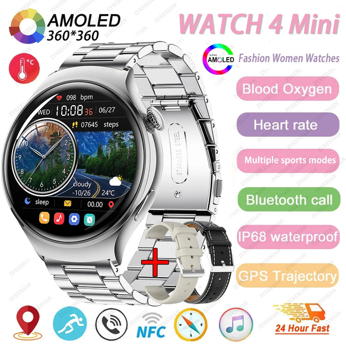 New Huawei Mini 4 NFC Smart Watch Women Men GPS Tracker 1.27inch AMOLED
