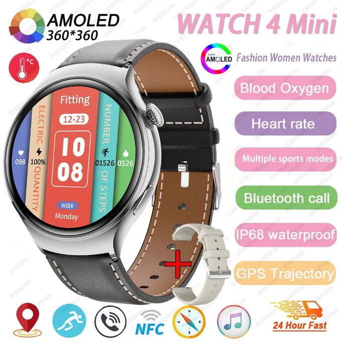 New Huawei Mini 4 NFC Smart Watch Women Men GPS Tracker 1.27inch AMOLED