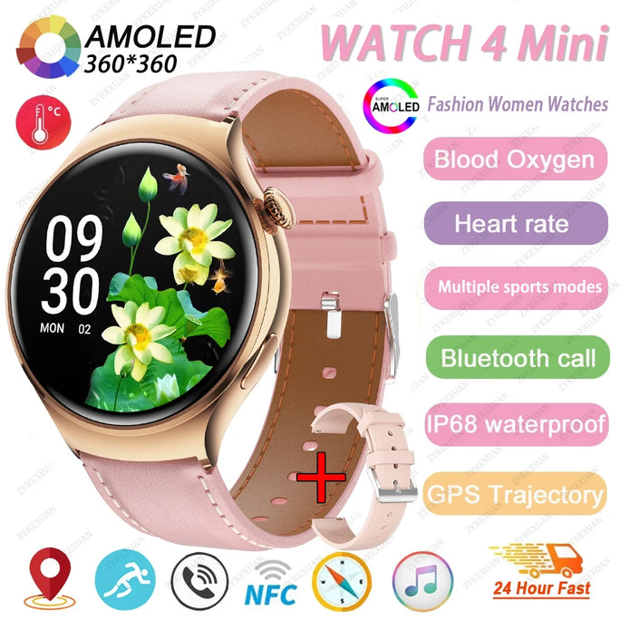 New Huawei Mini 4 NFC Smart Watch Women Men GPS Tracker 1.27inch AMOLED