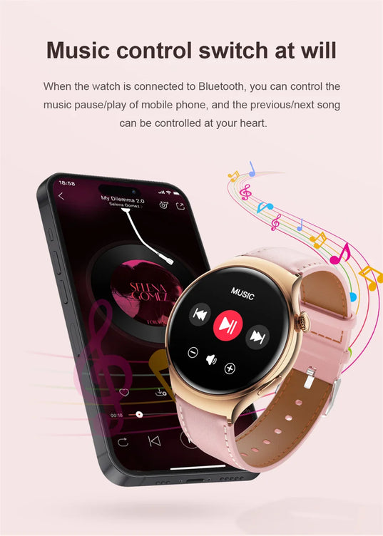 New Huawei Mini 4 NFC Smart Watch Women Men GPS Tracker 1.27inch AMOLED