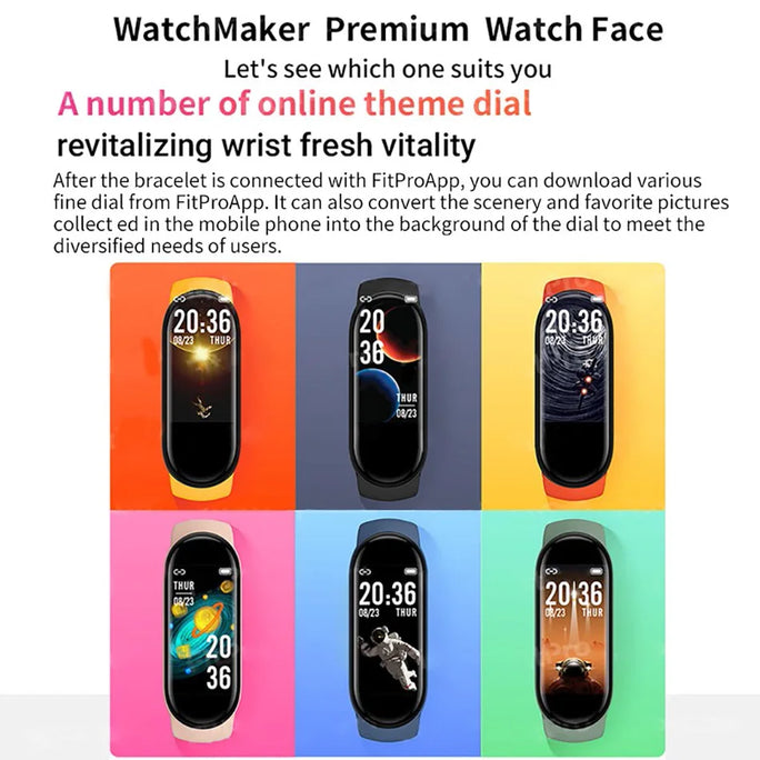 M6 Smart Watch Men Women Fitness Smart Bracelet Sports Band Heart Rate Blood Pressure Monitor