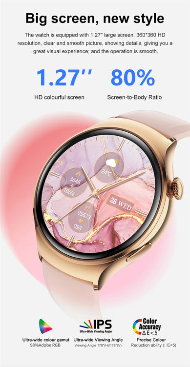 New Huawei Mini 4 NFC Smart Watch Women Men GPS Tracker 1.27inch AMOLED