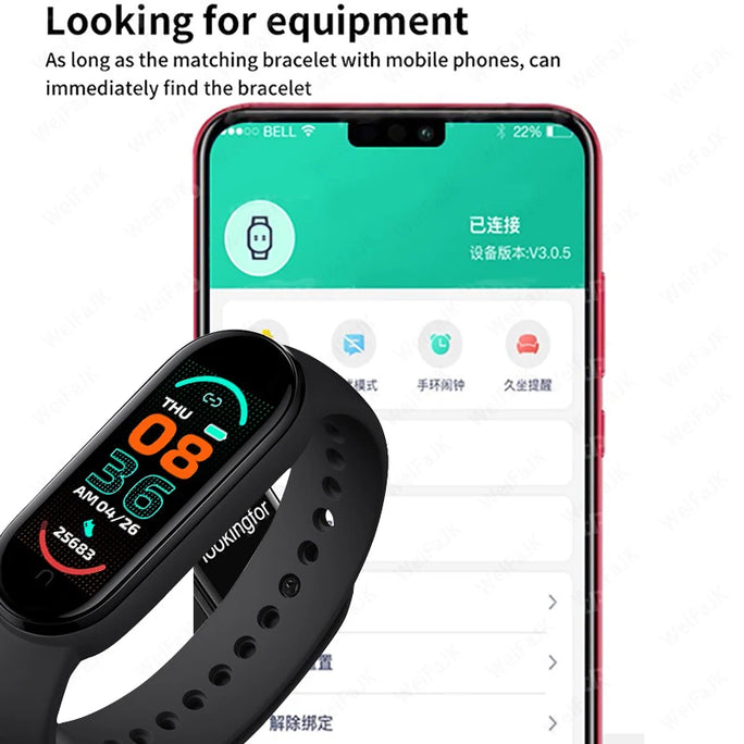 M6 Smart Watch Men Women Fitness Smart Bracelet Sports Band Heart Rate Blood Pressure Monitor