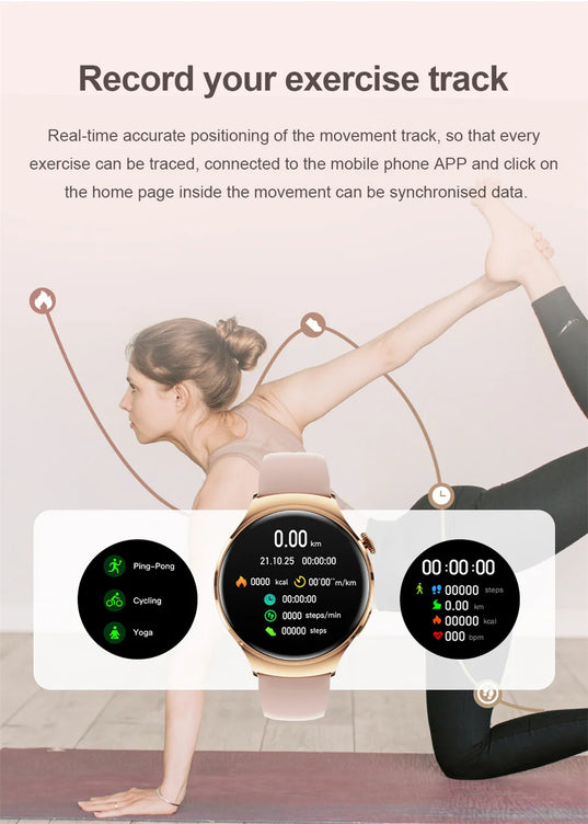 New Huawei Mini 4 NFC Smart Watch Women Men GPS Tracker 1.27inch AMOLED