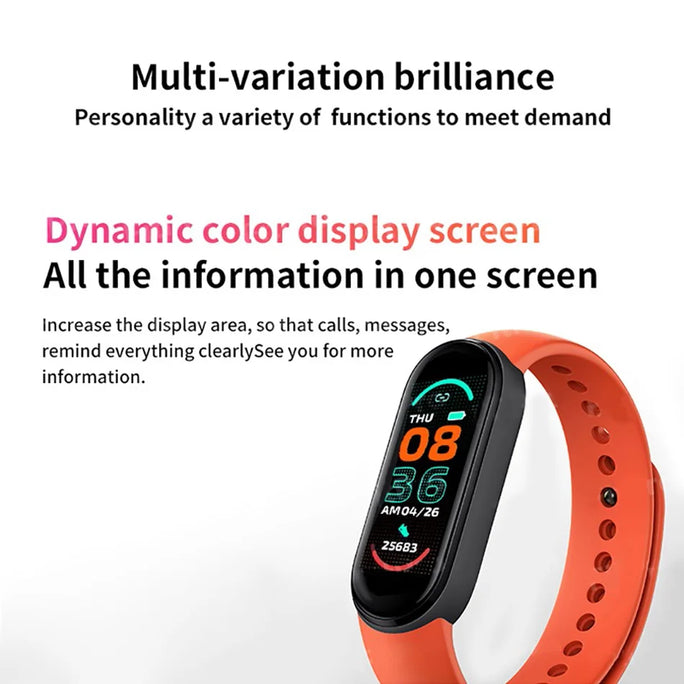M6 Smart Watch Men Women Fitness Smart Bracelet Sports Band Heart Rate Blood Pressure Monitor
