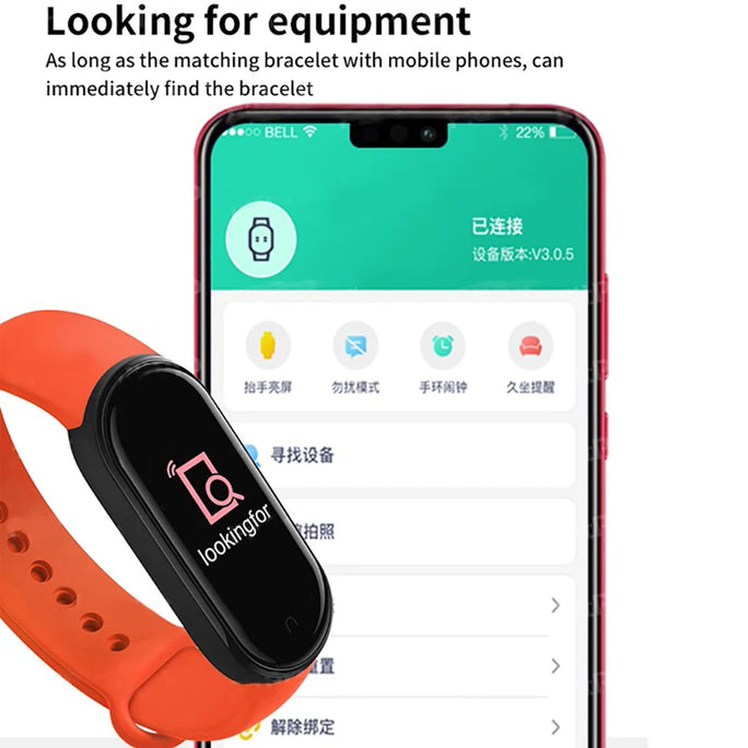 M6 Smart Watch Men Women Fitness Smart Bracelet Sports Band Heart Rate Blood Pressure Monitor