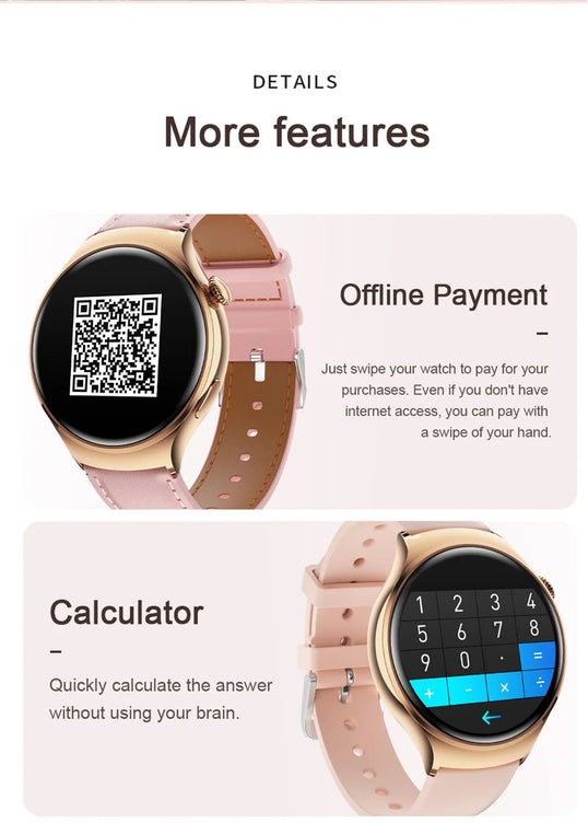 New Huawei Mini 4 NFC Smart Watch Women Men GPS Tracker 1.27inch AMOLED